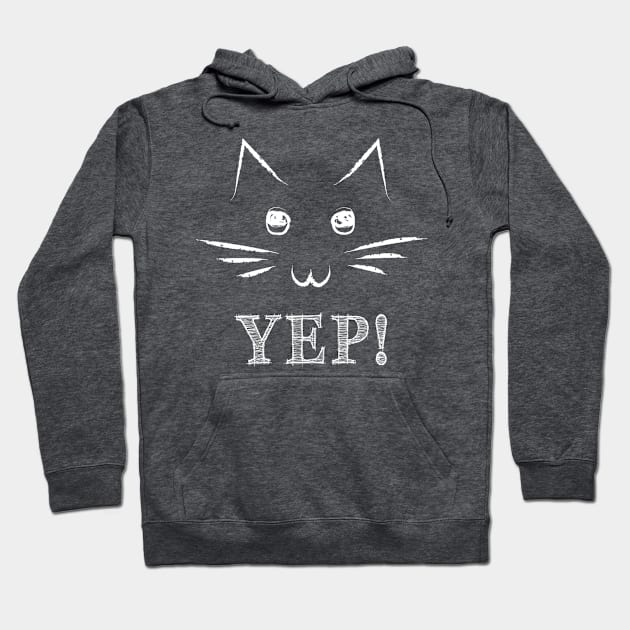 Chalk Kitty YEP! Hoodie by ruffled_crow